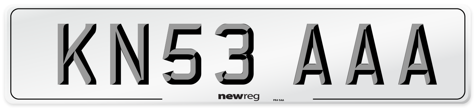 KN53 AAA Number Plate from New Reg
